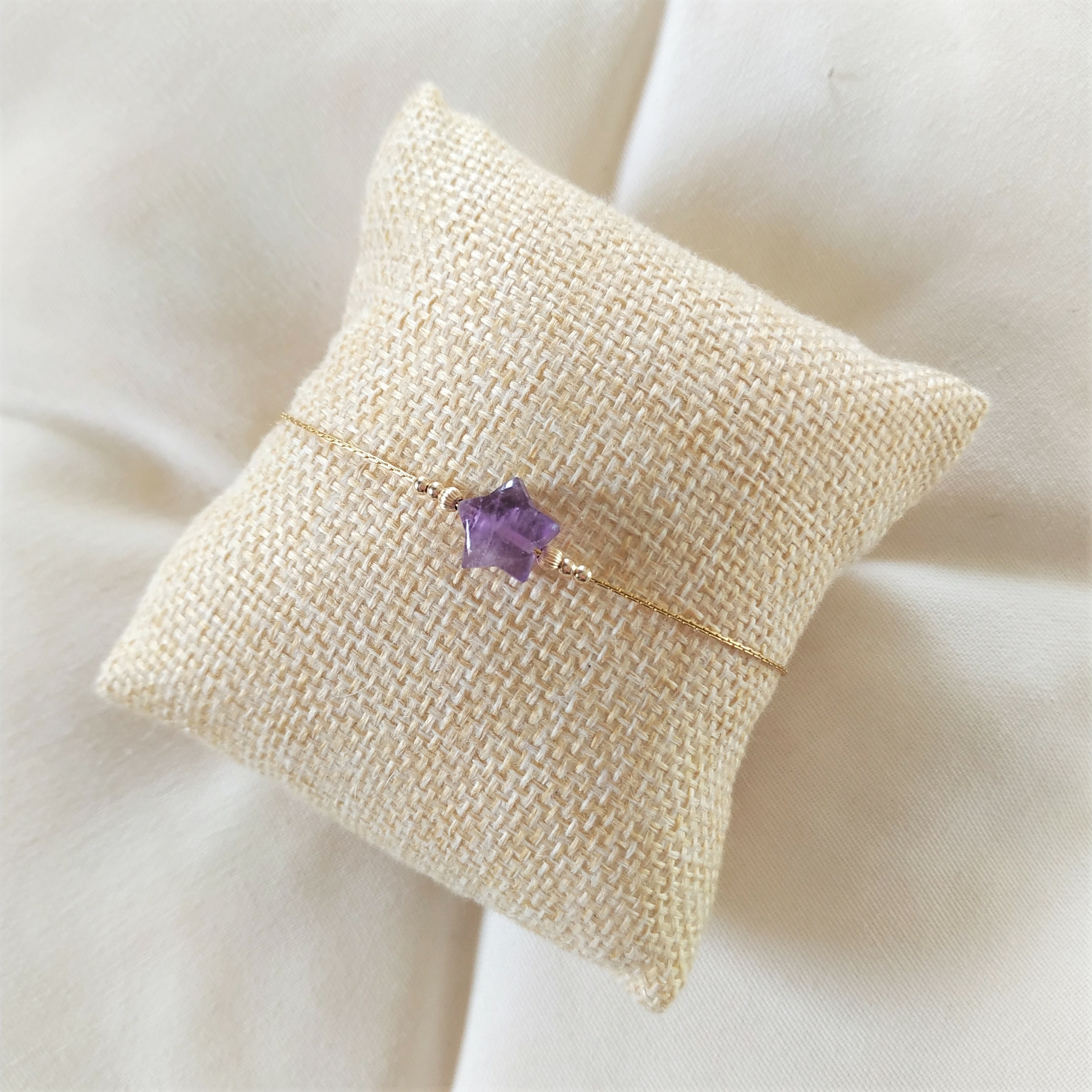 Bracelet pierre de naissance Etoile Amethyste