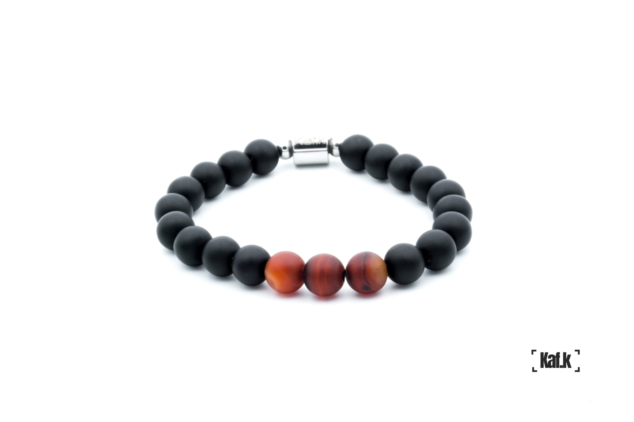 Lot De 4 Bracelets Homme En Pierres Naturelles (lave, Onyx, Turquoise) - 8 Mm, Extensible, Cadeau