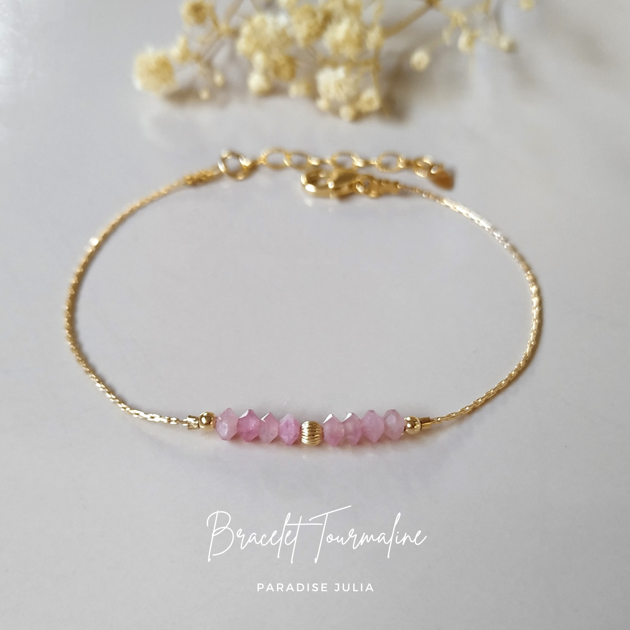 Bracelet Pierre de Naissance-Octobre-Tourmaline