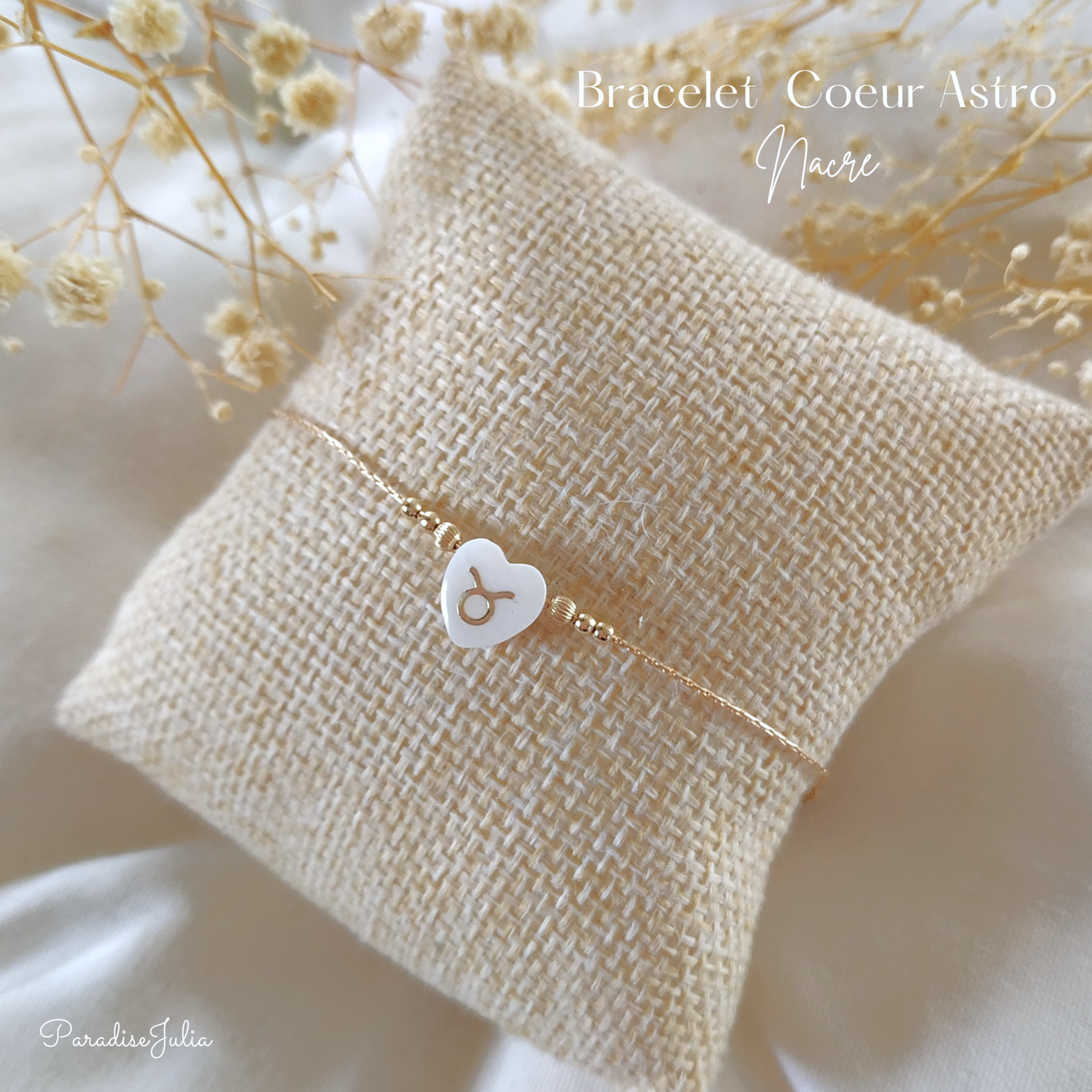Bracelet Signe Astrologique Coeur  Nacre