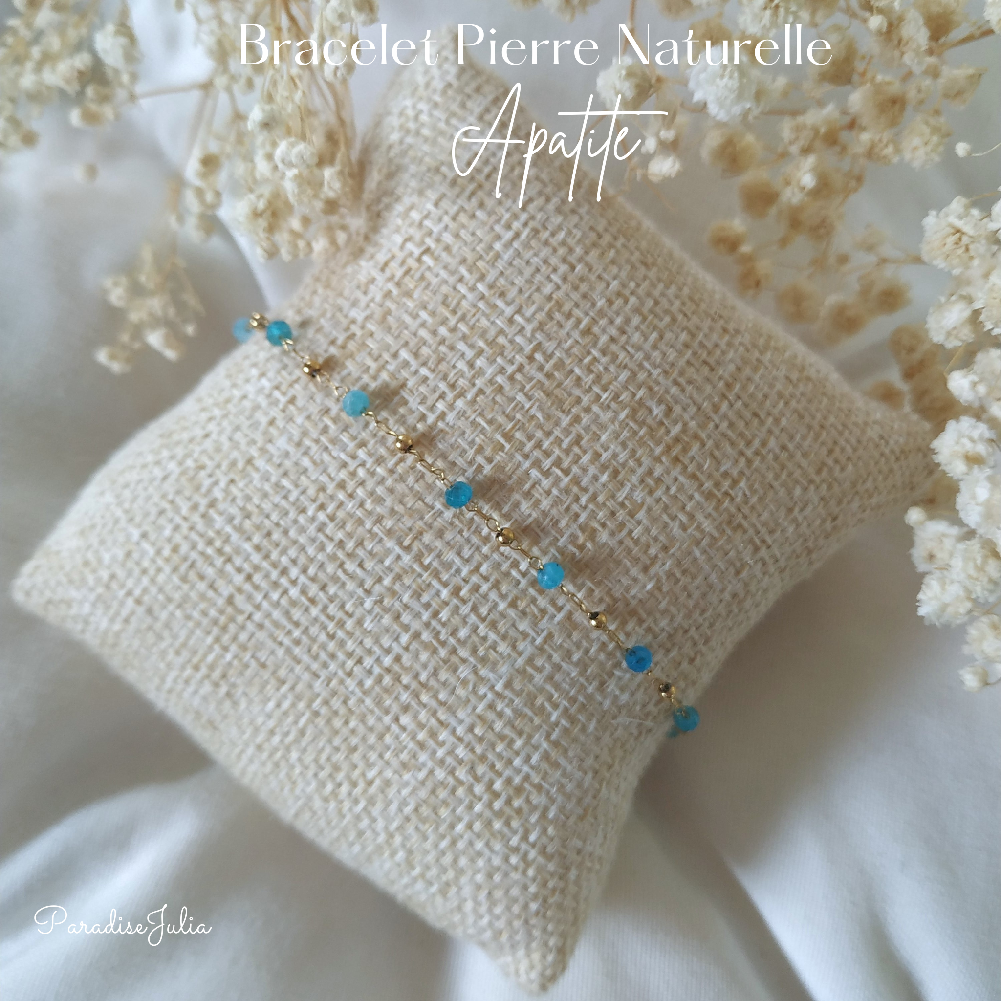 Bracelet Pierre Nturelle-chaine perlée petite perle bleu