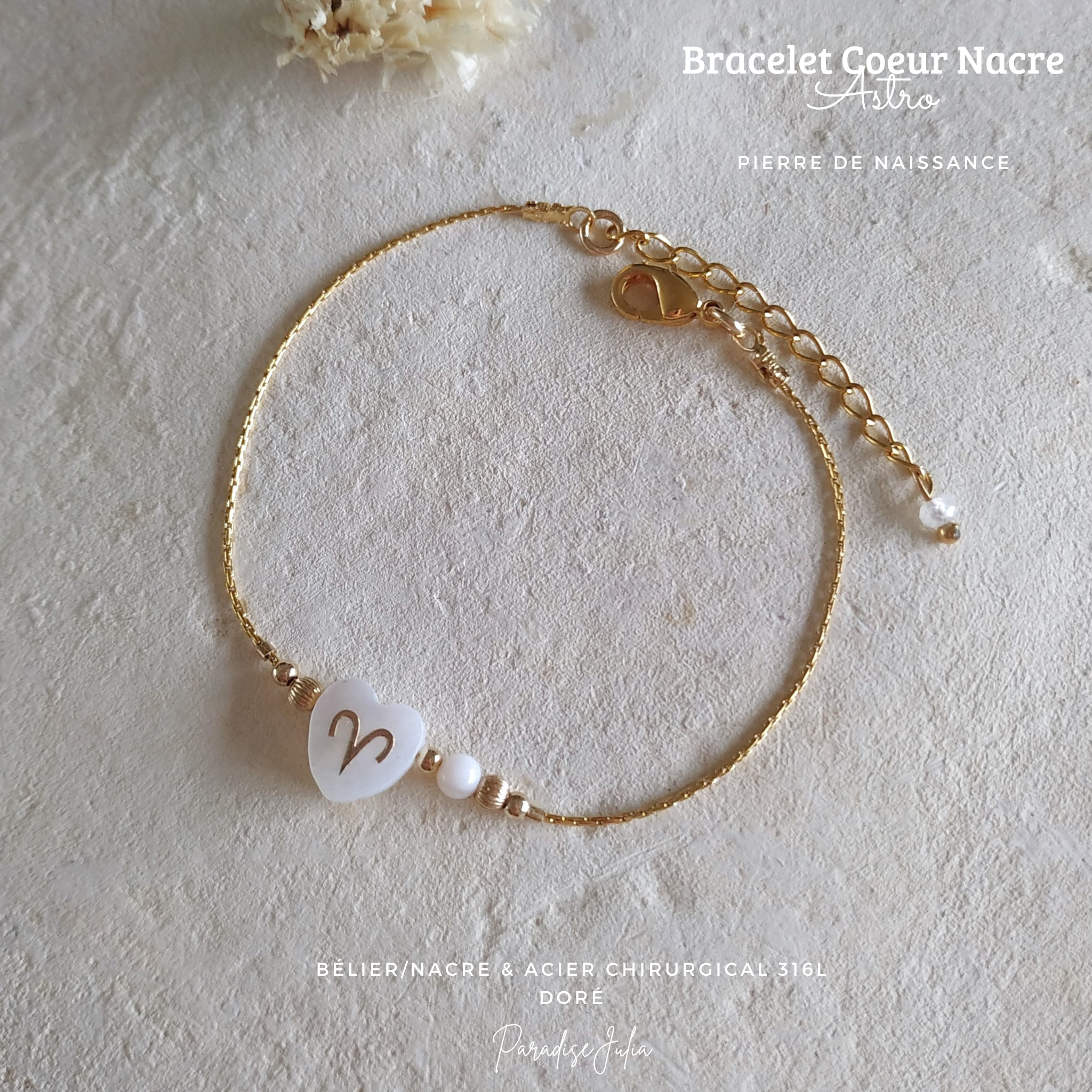 Bracelet Coeur Nacre Astro