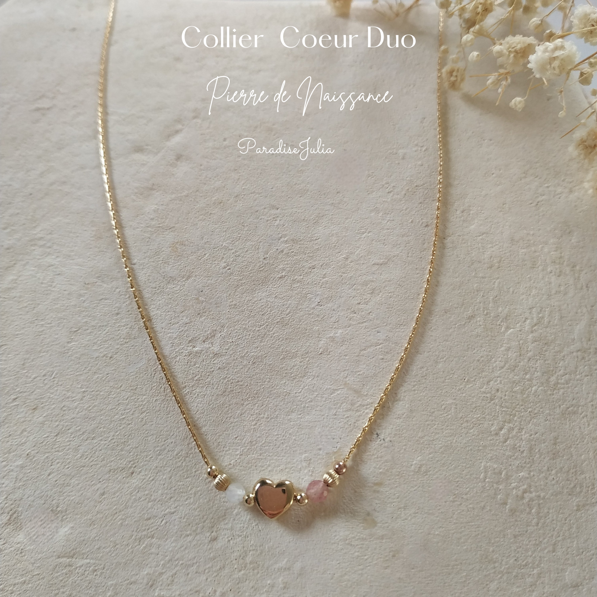 Collier Pierre de Naissance-Personnalisé-Cadeau pour femme