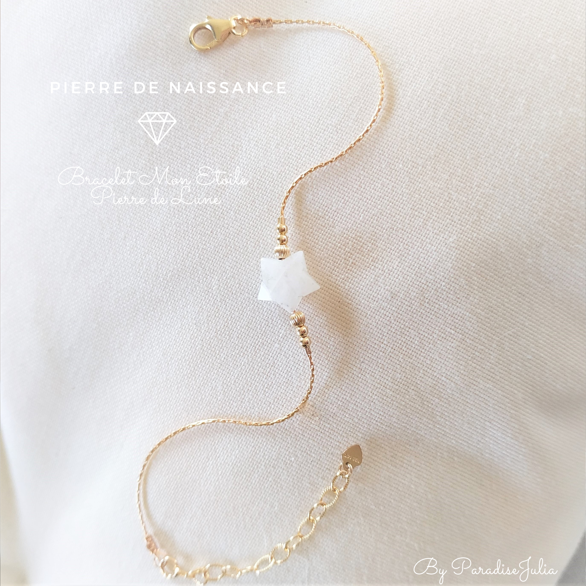 Bracelet Etoile Pierre de Lune-naturelle-Pierre de Naissance