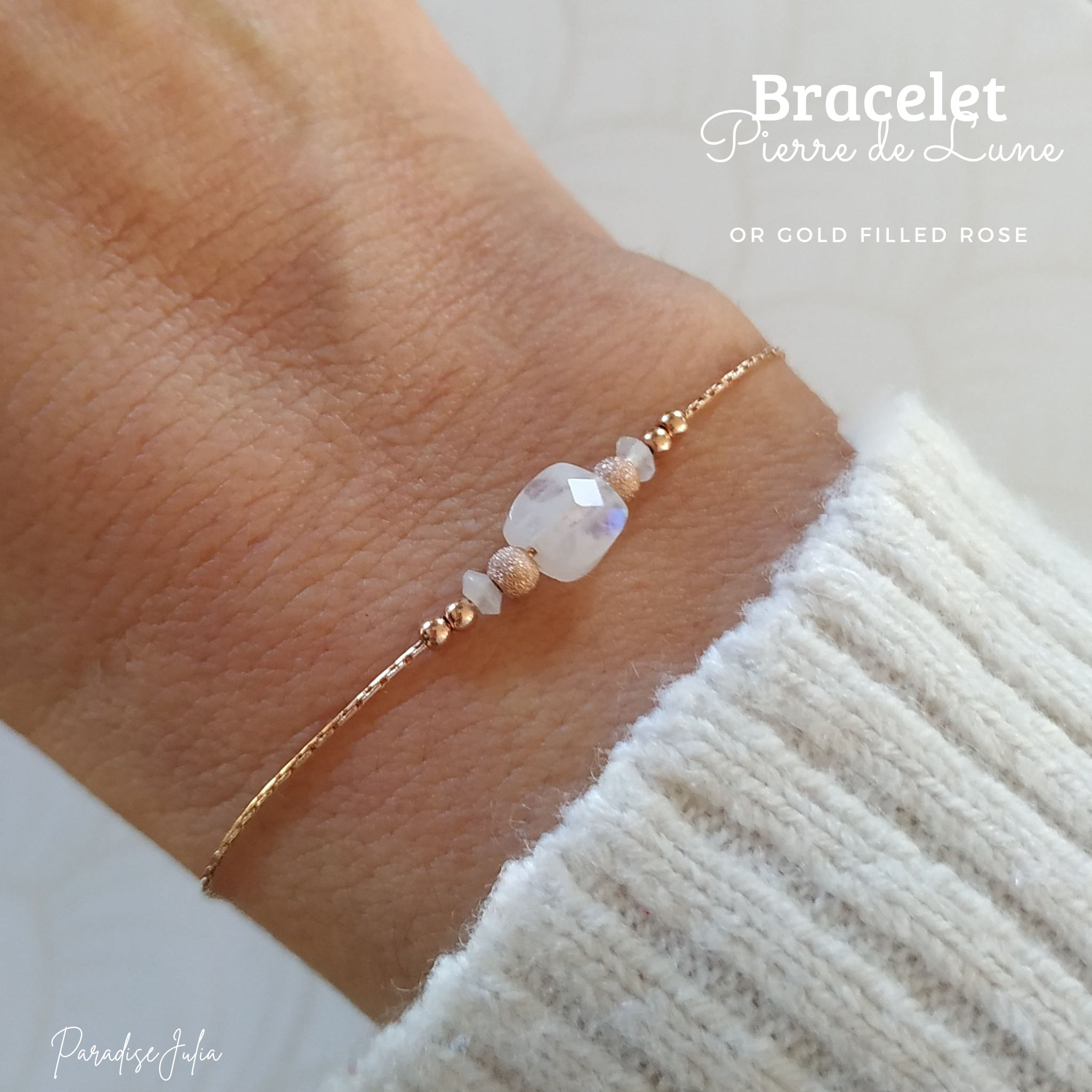 Bracelet Pierre de Naissance de Juin en or rose gold filled