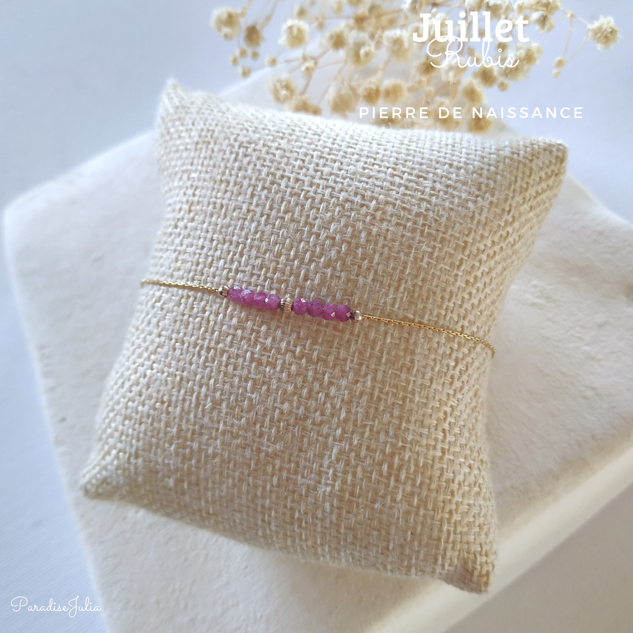 Bracelet Pierre de Naissance de Juillet-Cadeau pour elle