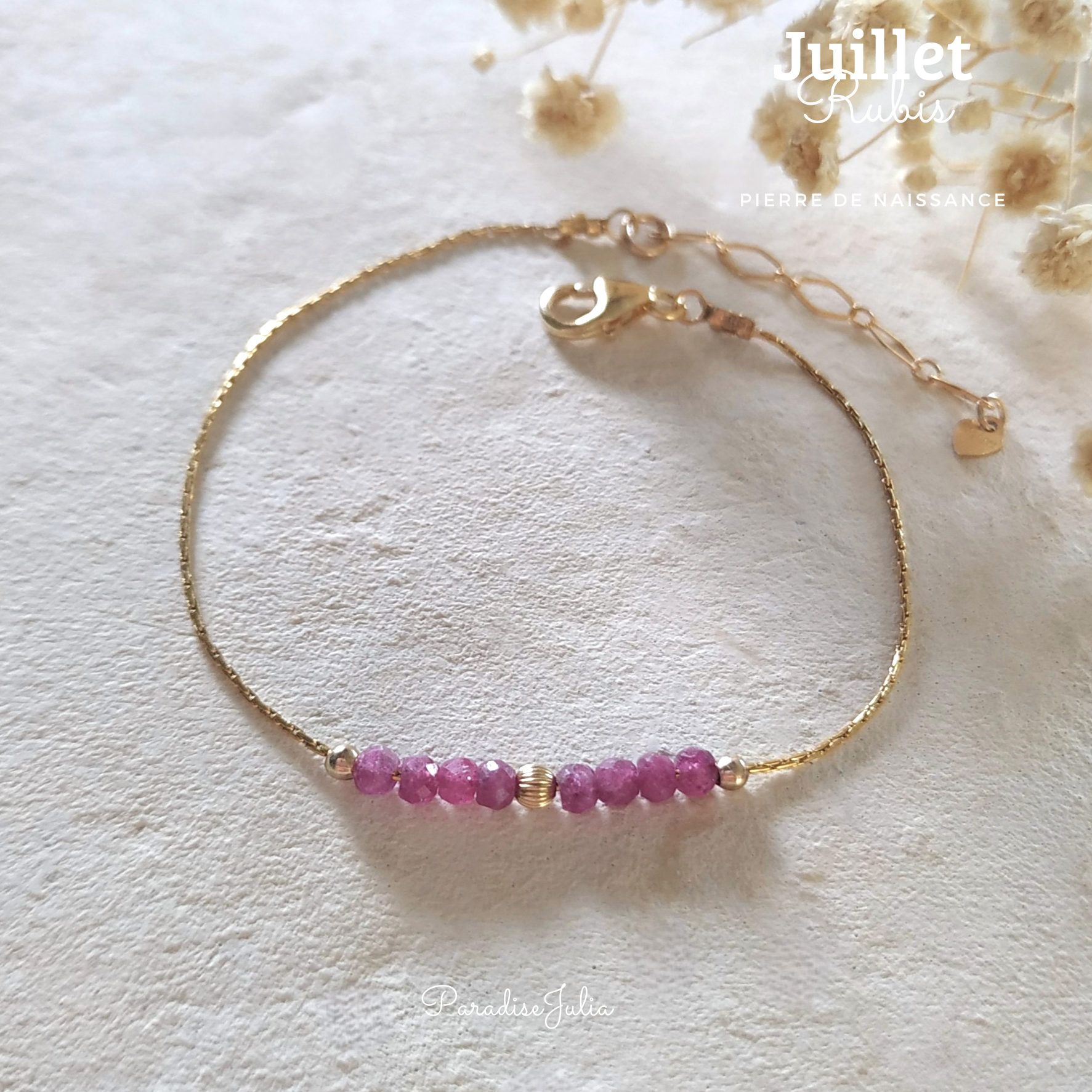 Bracelet Pierre de Naissance de Juillet-Idée cadeau de noel pour femme