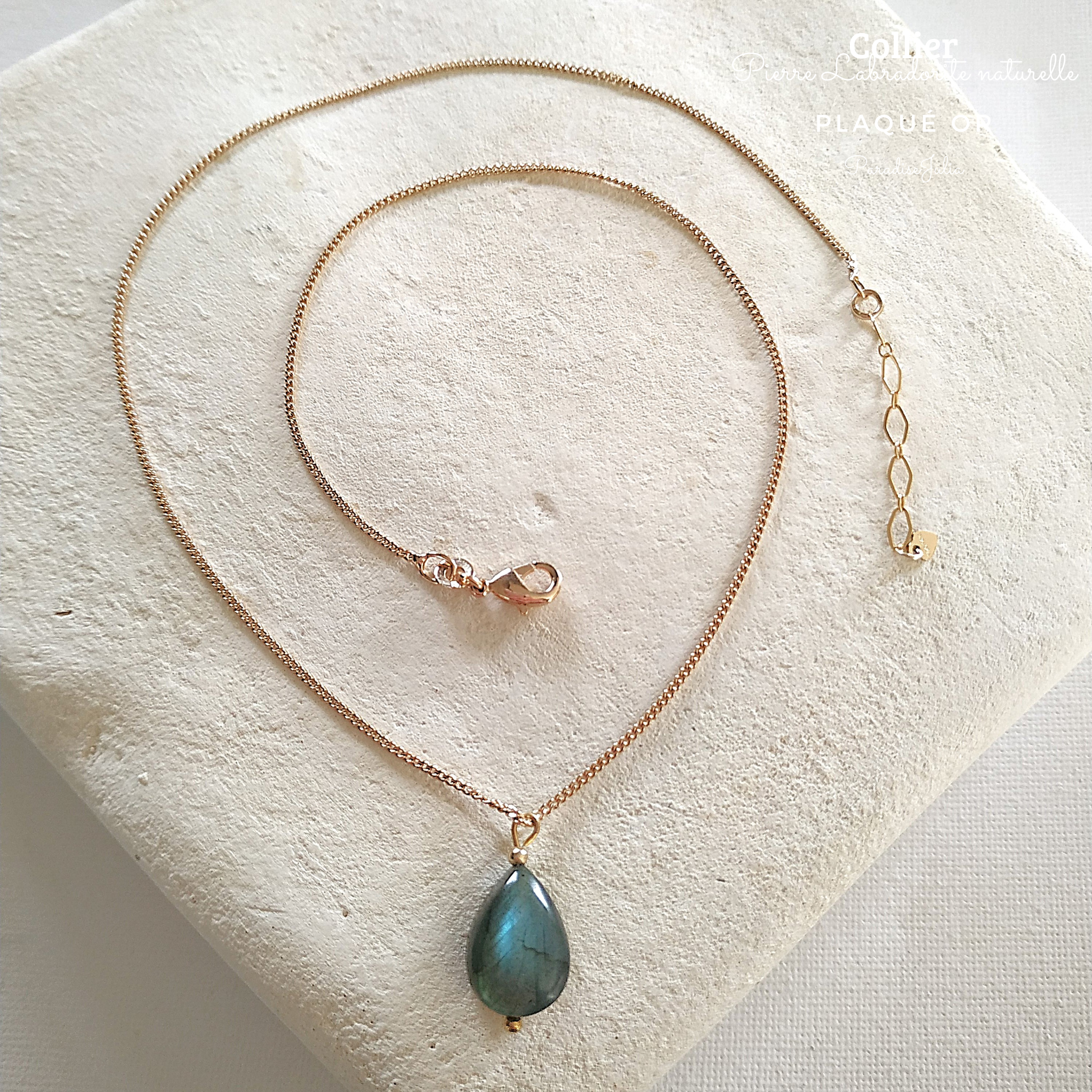 Idée cadeau noel pour femme-Collier Pierre Naturelle Labradorite naturelle