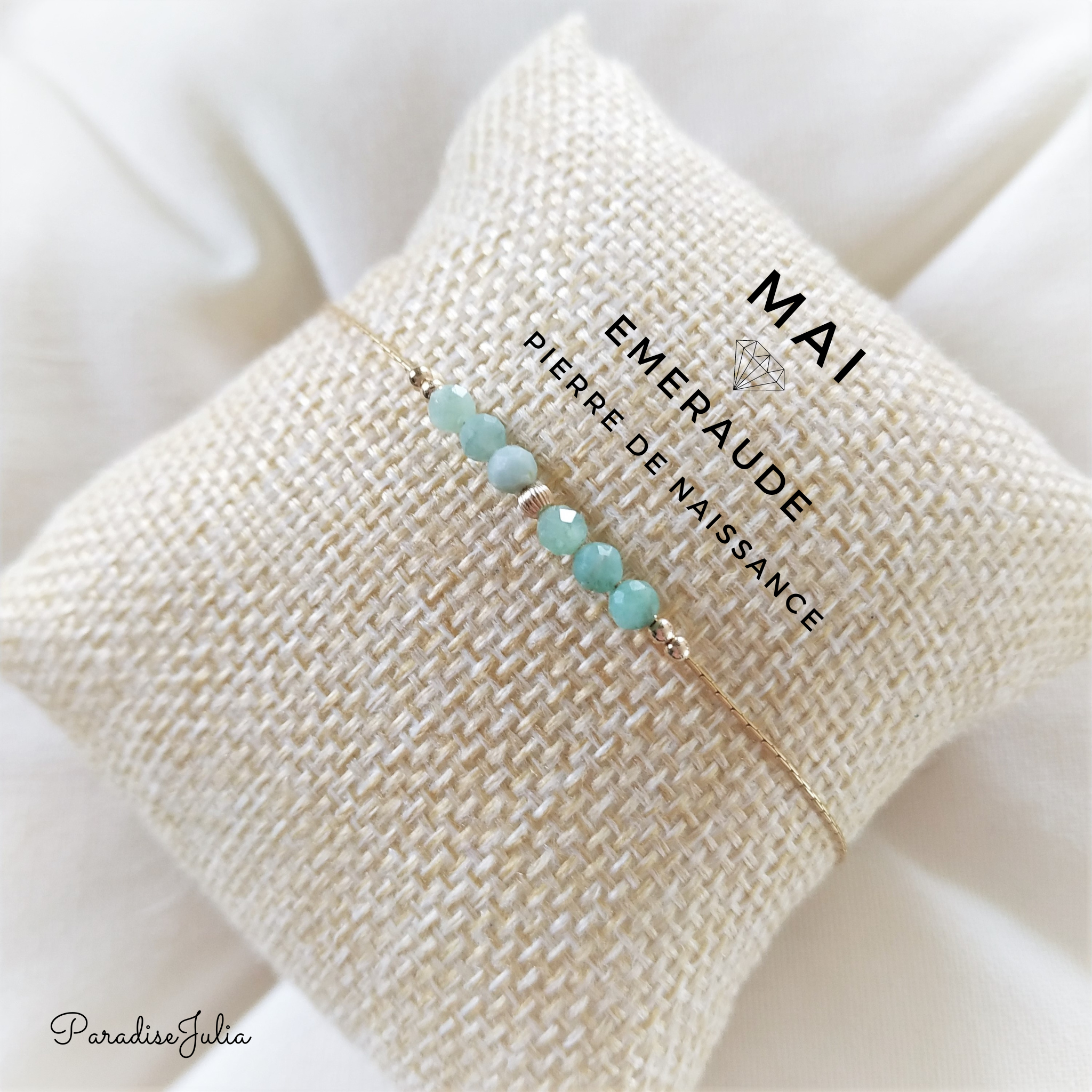 bracelet pierre de naissance-mai-emeraude