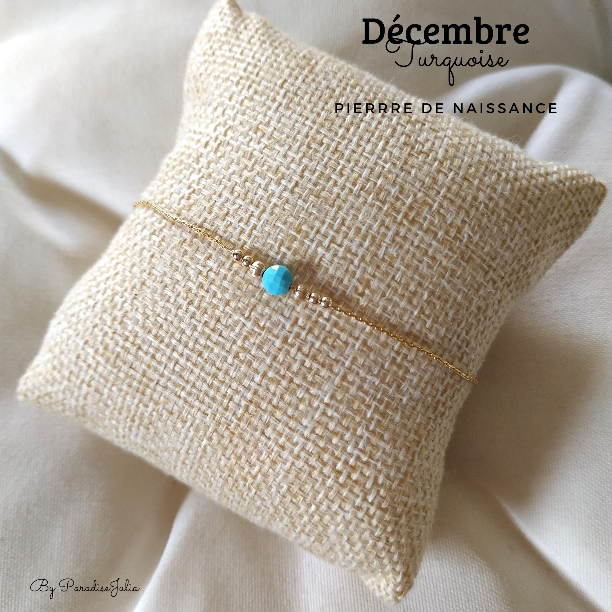 bracelet pierre de naissance-décembre-turquoise
