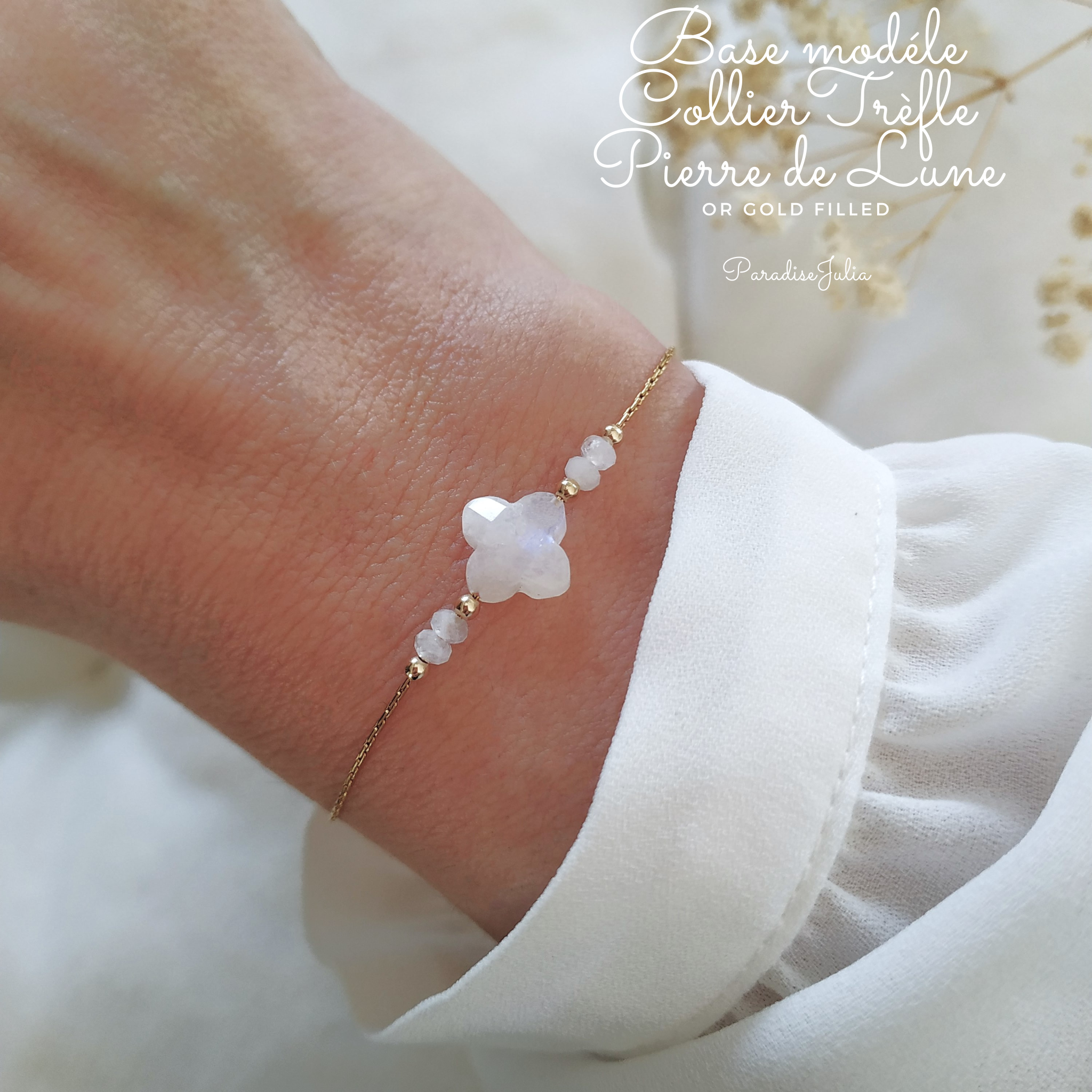 Bracelet Pierre de Naissance Tréfle-Juin