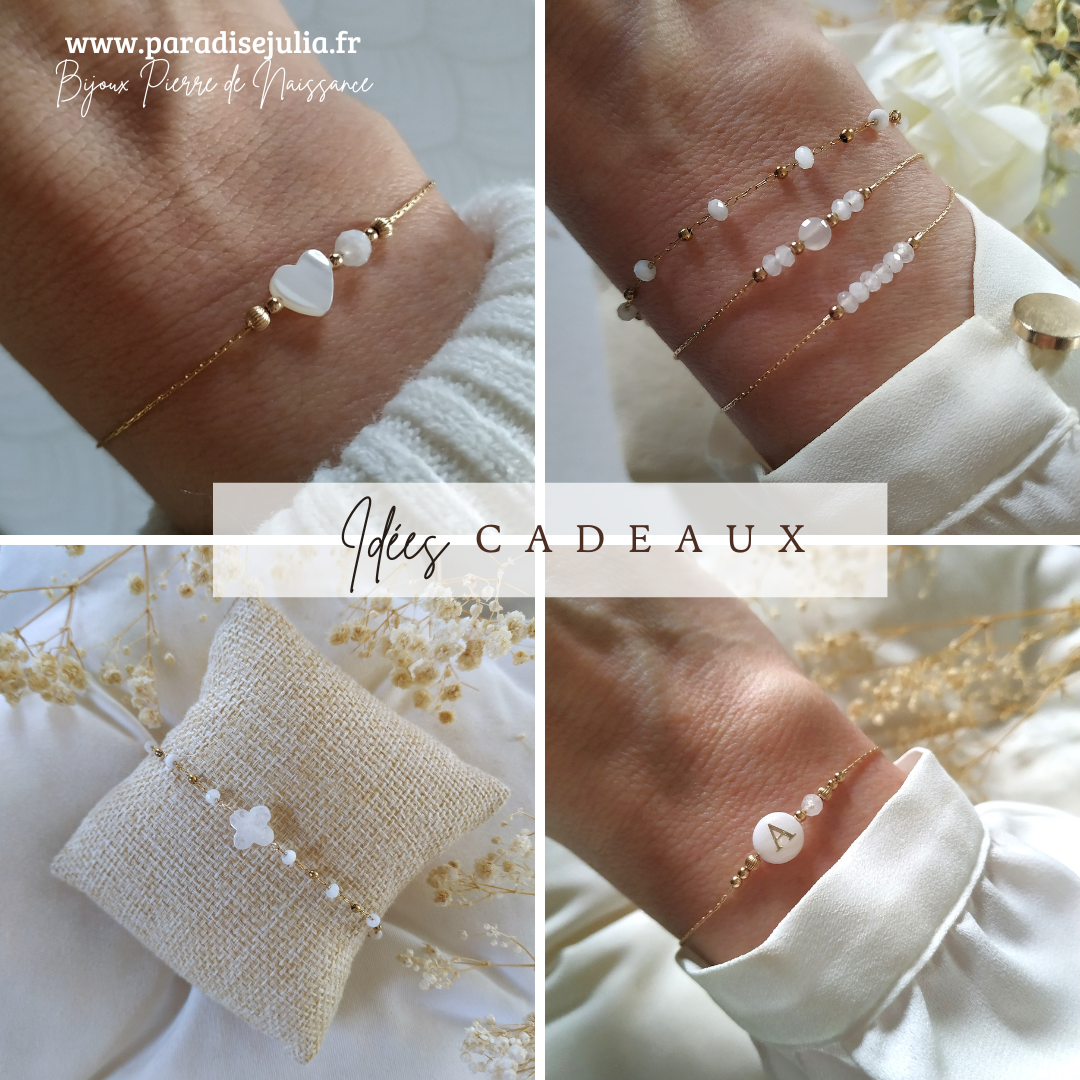 Idée cadeau de Noël pour femme-Bijoux Pierre de Naissance-Gold femme-Paradise Julia