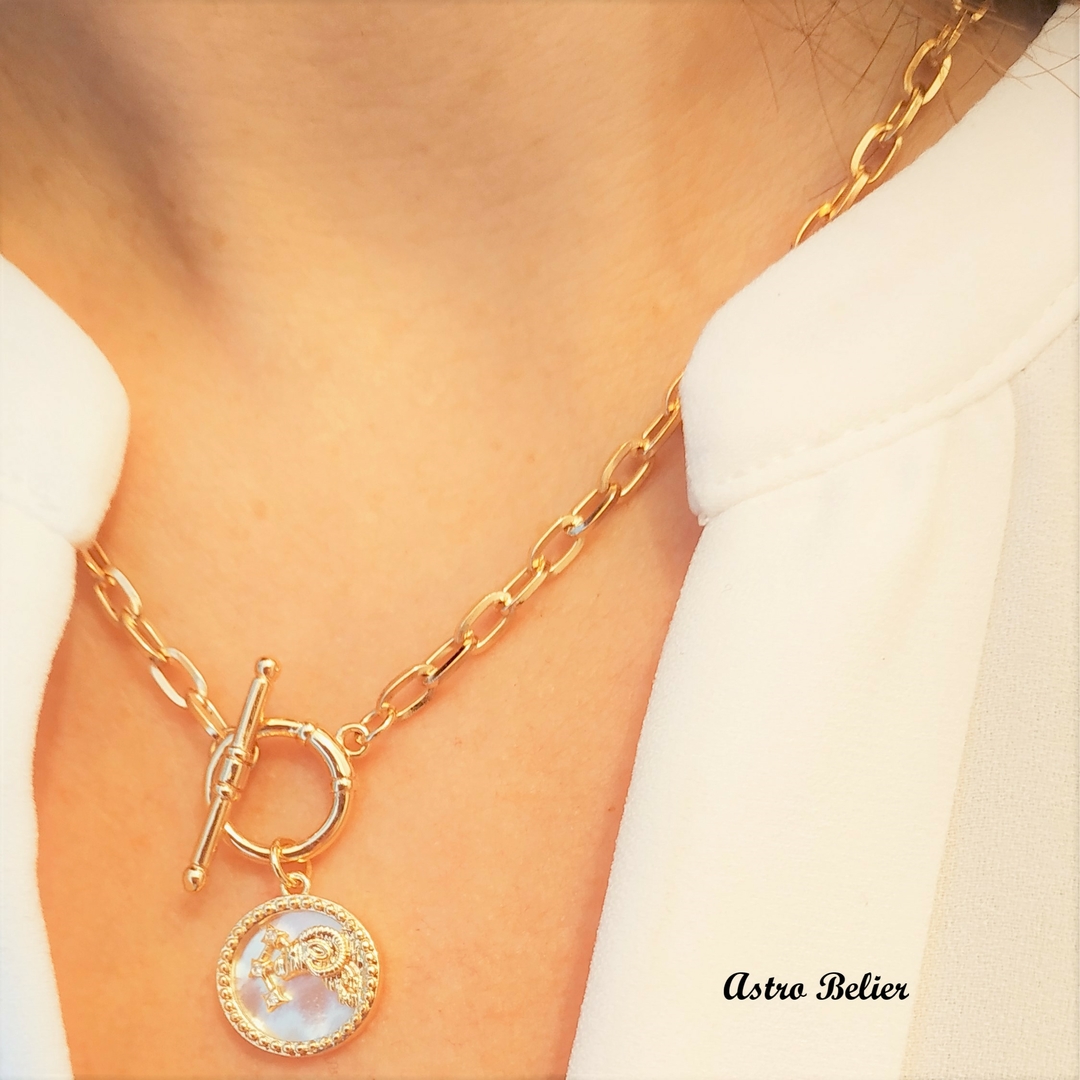 Collier Signe Astrologique B Lier Nacre Tous Les Colliers Colliers Pendentif Paradise Julia