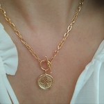 collier  croix grosse maille
