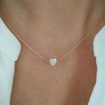 Collier cœur en nacre en gold filled