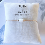 bracelet pierre de naissance du mois de juin nacre