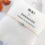 Bracelet pierre de naissance de mai emeraude