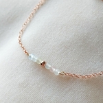 bracelet pierre de naissance Morganite or rose  gold filled