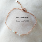 Bracelet pierre morganite naturelle or rose gold filled