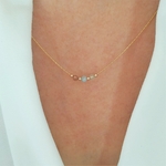 Collier pierre de naissance de famille or gold filled
