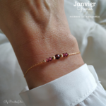 Bracelet pierre de naissance janvier grenat