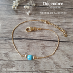 Bracelet pierre de naissance mois de décembre turquoise