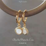 Boucle d'oreille pierre naturelle pierre de lune