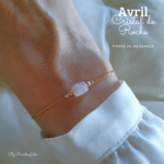 Bracelet pierre de naissance du mois davril cristal de roche