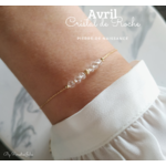 Bracelet pierre de naissance davril Cristal de roche gold filled
