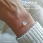Bracelet pierre de naissance pierre de lune carré