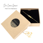 Bracelet pierre de naissance initiale duo or gold filled