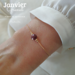 Bracelet pierre de naissance-janvier-grenat-or gold filled