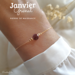 Bracelet pierre de naissance-janvier-grenat-or gold filled