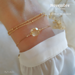 Bracelet pierre de naissance de novembre-pierre citrine
