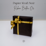 Papier Kraft Noir Ruban Satin Or (1)