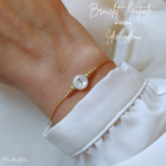 Bracelet Initiale-alphabet en nacre-gold filled