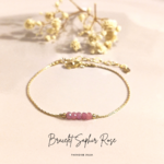 Bracelet pierre de naissance-septembre-saphir rose