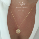 Collier Pierre de naissance-juin-Pierre de Lune-gold filled or