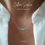 Collier Pierre de Naissance-Septembre-Saphir  naturelle-