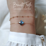 Bracelet Pierre Labradorite-Trèfle-Gold Filled