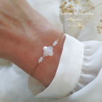 Bracelet Pierre de Naissance-Juin-Trèfle-Pierre de Lune