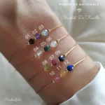 Bracelet Pierre de Naissance-ronde plate-or gold filled-