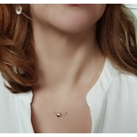 Collier Coeur et Pierre de Naissance personnalisé-idée cadeau saint valentin-