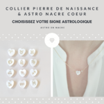 Collier Astro Coeur Nacre & Pierre de Naissance