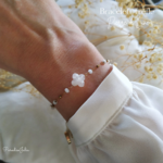 Bracelet Pierre de Naissance-Juin-Pierre de Lune-Tréfle