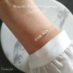 Bracelet Pierre de Naissance d'Avril-Cristal de Roche-Gold filled
