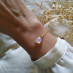 Bracelet Pierre de Naissance du mois de Juin-Pierre de Lune en or Gold filled-Paradise Julia
