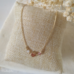 Collier Pierre De Naisance-Coeur Duo-Gold filled