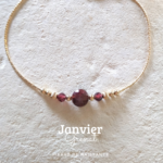 Bracelet pierre de naissance-janvier-grenat-or gold filled.