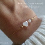 Bracelet Coeur Nacre & Pierre de Naissance